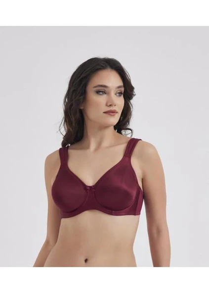 Moonlight 2119 Bordo Balenli 2 Beden Küçülten Kalın Askılı Toparlayıcı Sütyen ürün görseli 1