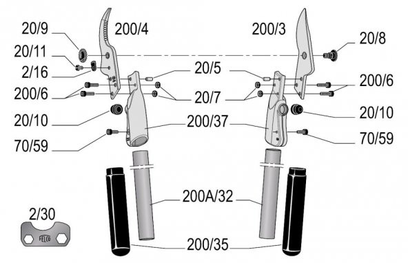 Felco 200A-50 Kalın Dal Budama Makası - 2