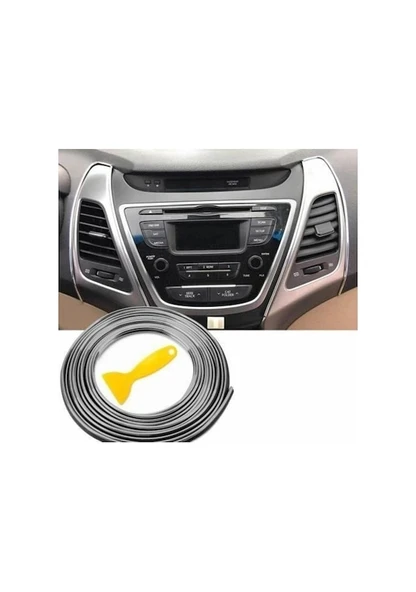 Proton 418 Araç Içi Nikelaj Krom Gümüş Renk 5 Metre Torpido Ip Trim Fitili - Resim 3