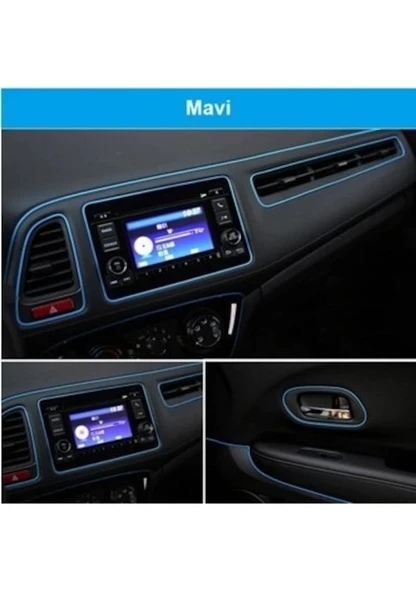 Fiat Pratico Araç Içi Mavi Renk 5 Metre Torpido Ip Trim Fitili - Resim 2