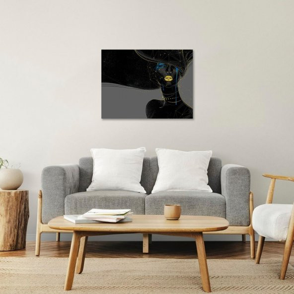 Kitap Şeyleri Mdf Dijital Sanat Kadın Çizim Tablo 30cm X 40cm