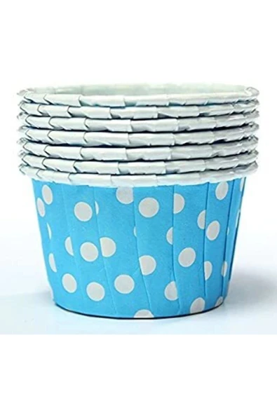 Kafem Açık Mavi Puantiyeli Muffin Kek Kapsülü 50li - K02 ürün görseli