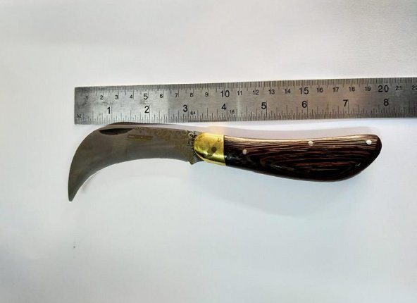 Dadaş Aşı Bıçağı Ceviz Aşı Çakısı Eğri Ağız Dövme Bıçak - 4