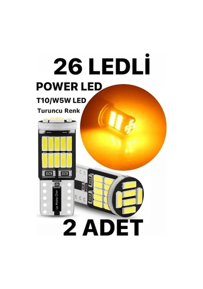 Mercedes G63 Plaka Parklar Için 26 Led T10 Turuncu Ampul 2 Adet ürün görseli