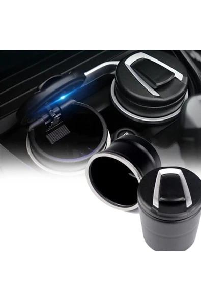 Seat Altea uyumlu Araç Içi Küllük: Led Işıklı + Kapaklı Araba Küllüğü Işıklı Bardaklık - Resim 2