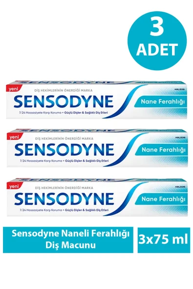 Sensodyne Naneli Ferahlığı Diş Macunu 75 ml 3 Adet ürün görseli