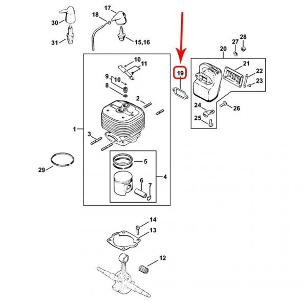 Stihl 1106-149-0600 Egzoz Contası - Stihl 070, 090, MS720 - Resim 2