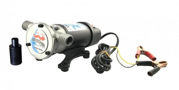 Gross 12 Volt Vakumlu Sıvı Aktarım 1"Mazot Su Süt Pompası Kendinden Emişli