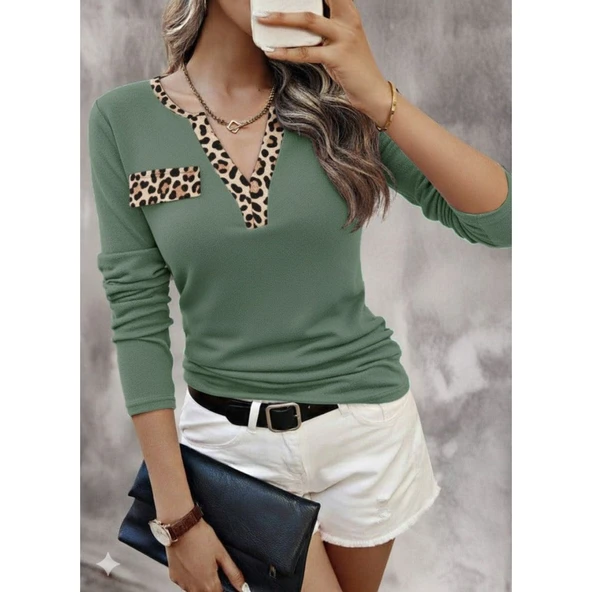 Lucky Life Kadın Uzun Kollu V Yakalı Kaşkorse Bluz - 3