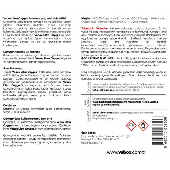 Vebox Ultra Oxygen Toz Leke Çıkarıcı (1000 Gram) - 8