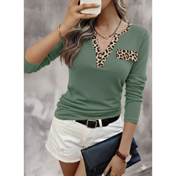 Lucky Life Kadın Uzun Kollu V Yakalı Kaşkorse Bluz - 2