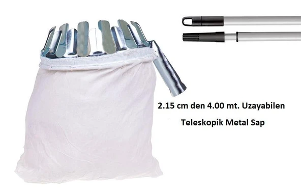 Meyve Toplama Aparatı Sepeti Çap 16 cm 4 Metre Teloskopik Saplı - 3