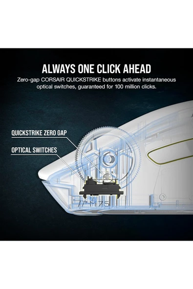 M75 WIRELESS RGB Lightweight FPS Gaming Mouse – 26,000 DPI – PC – White - Resim 7