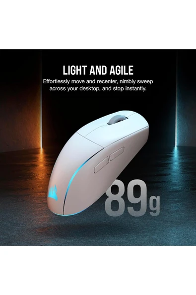 M75 WIRELESS RGB Lightweight FPS Gaming Mouse – 26,000 DPI – PC – White - Resim 6