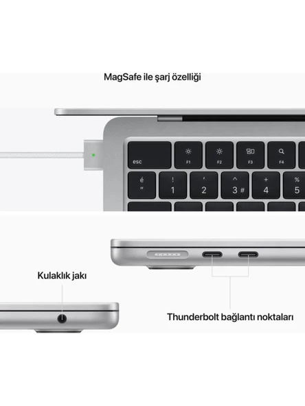 MacBook Air M2 8 GB 512 GB SSD 13.6" MLY03TU/A Gümüş Outlet (Açıklamayı Okuyunuz) - Resim 3