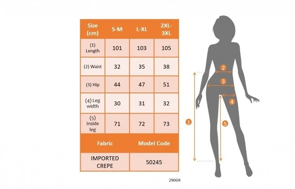 Lucky Life Kadın Beli Zincir Detay Ithal Krep Pantolon - Resim 5