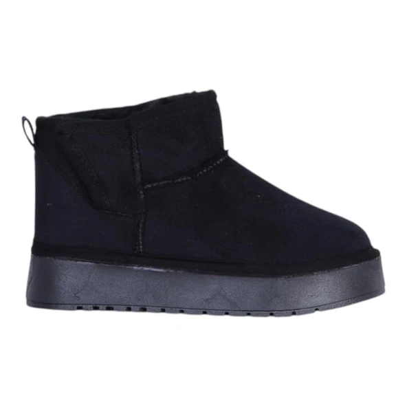 Skuaıter Garf Siyah Kız Çocuk İçi Kürklü Düz Bot - Resim 2