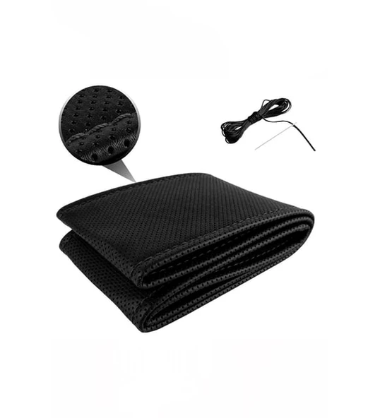 Peugeot 305 Uyumlu Deri Sarmalı Dikişli Kokusuz Oto Direksiyon Kılıfı Mavi ürün görseli 1