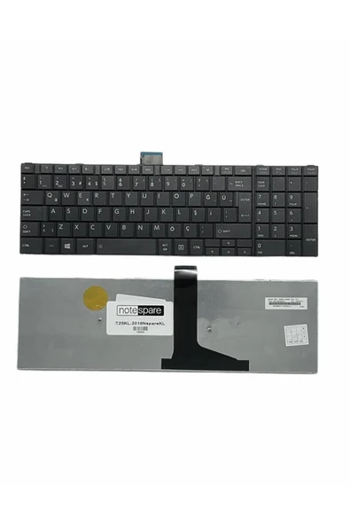 Toshiba Uyumlu Satellite C55-A-17H, C55-A-195, C55-A-196, C55-A-19K Klavye TR  Siyah ürün görseli 1