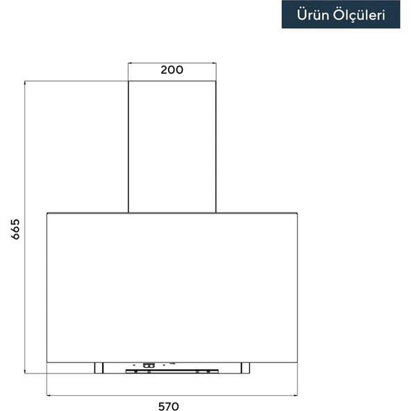 Kumtel Siyah Cam Davlumbaz DA6-833 - Resim 2