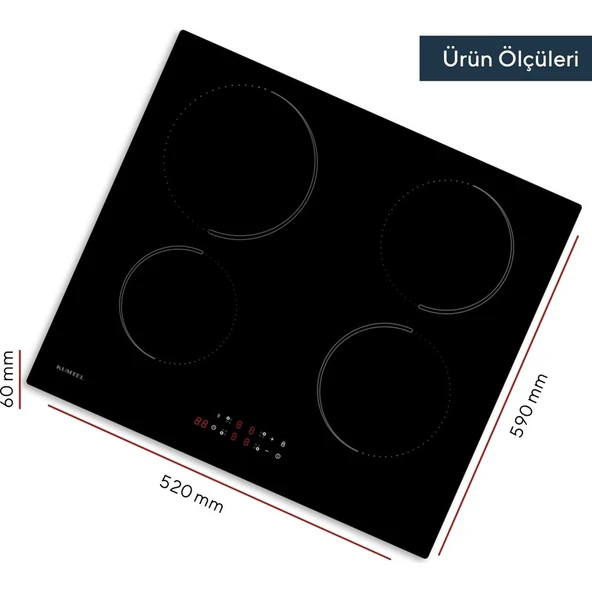 Kumtel Elektrikli Indüksiyonlu Dört Gözlü Ankastre Ocak Hı6-4tb - Resim 3