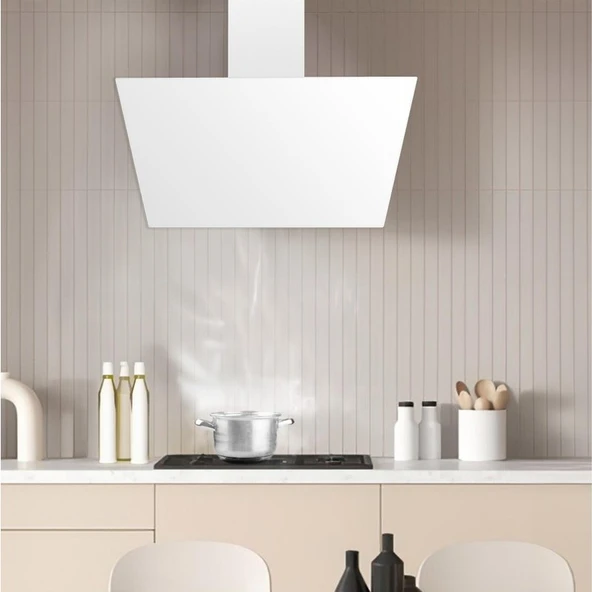 Kumtel Beyaz Cam Davlumbaz Da6-833 - Resim 2