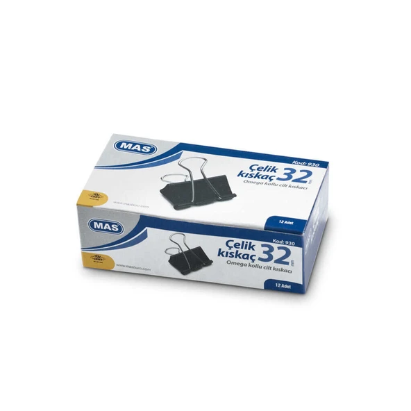 Mas Bınder Klips Siyah 32 Mm 930