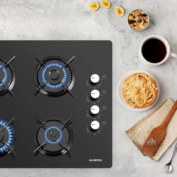 Kumtel Ko 40 Tshdf Siyah Setüstü Ankastre Cam Ocak Oval - Resim 5