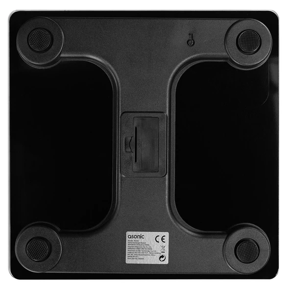 Asonic BS260 Siyah 260X260 Mm Dijital Bluetooth Baskül Ev Tipi Banyo Tartısı - 3