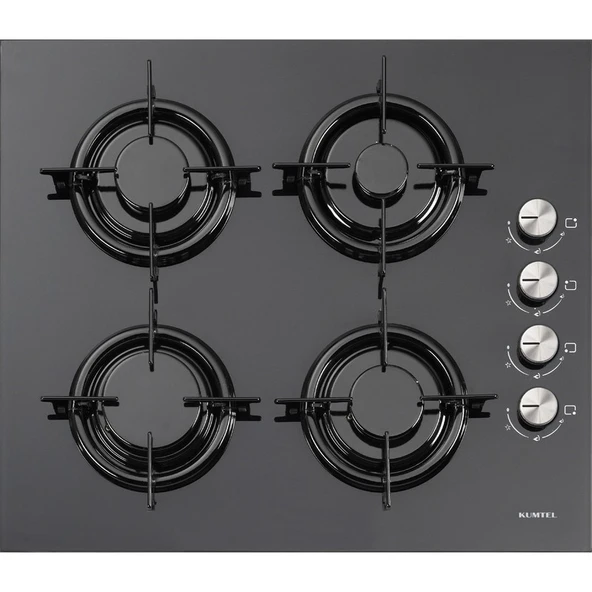 Kumtel Black Argento Button 3'lü Cam Ankastre Set - Resim 4