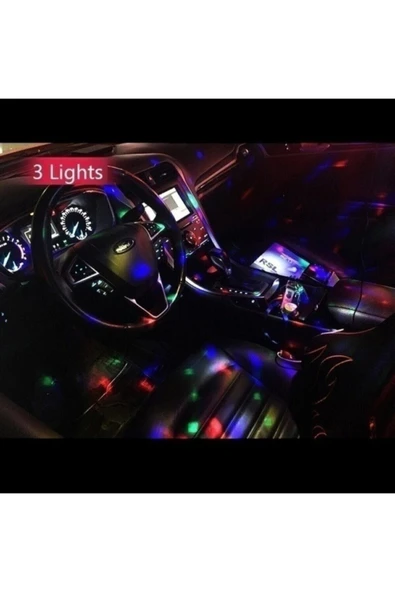 Kia Soul uyumlu Müziğe Ve Sese Duyarlı Usb Girişli Araç Içi Mini Disko Topu Parti - Resim 3