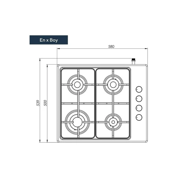 Kumtel KO-420/430 F Inox 4 Gözü Gazlı Setüstü Ocak Doğalgaz - Resim 4