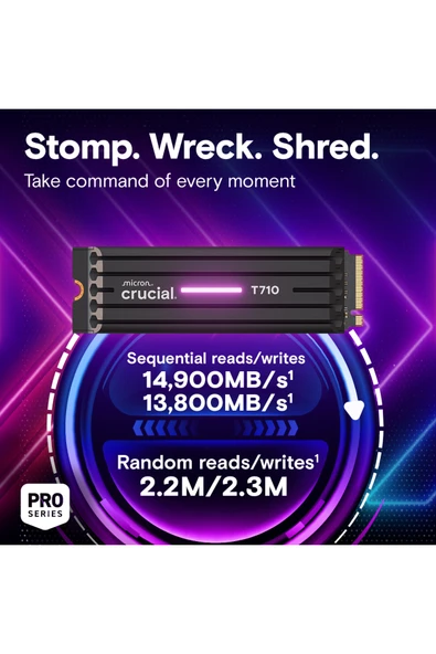Crucial T710 2TB PCIe SSD Gen5 NVMe M.2 Soğutuculu CT2000T710SSD5 - 2