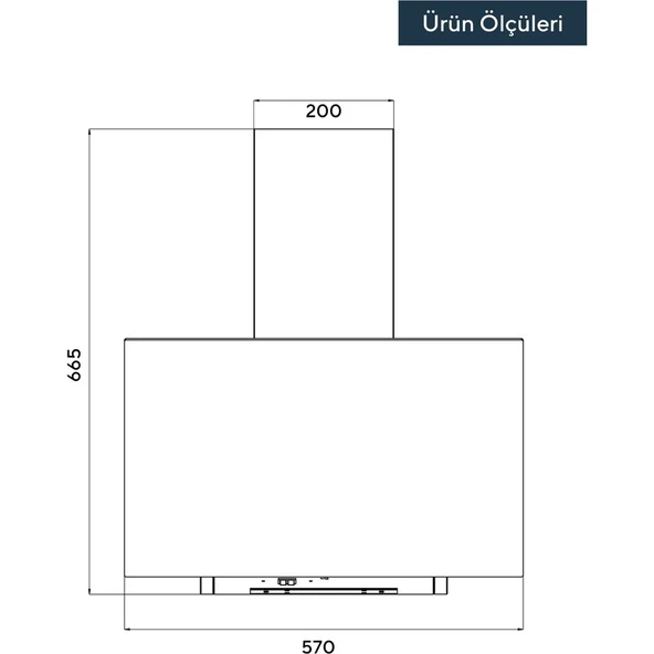 Kumtel Siyah Cam Davlumbaz DA6-833 - Resim 3