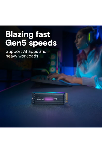 Crucial T710 2TB PCIe SSD Gen5 NVMe M.2 Soğutuculu CT2000T710SSD5 - 3