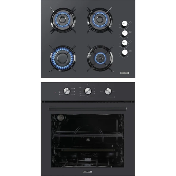 Kumtel Antrasit 2'li Ankastre Cam Set ((Mt) + Ko-40TAHDF) ürün görseli