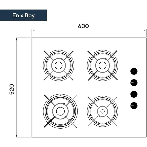 Kumtel Ko 40 Tshdf Siyah Setüstü Ankastre Cam Ocak Oval - Resim 4