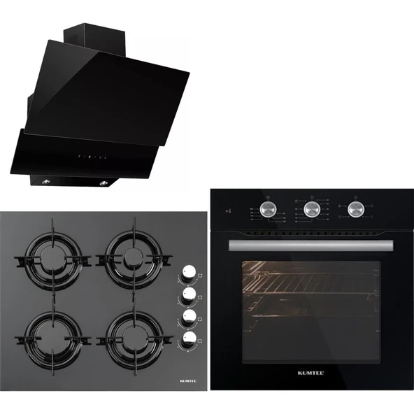 Kumtel  Siyah Ankastre Set (DA6-835 - Davlumbaz - Ko-40 Tahdf Ocak - A6 Sf2 mt Fırın) ürün görseli