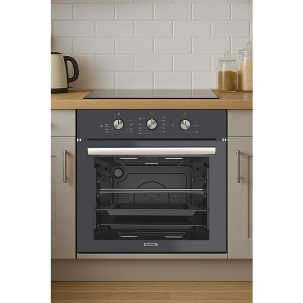 Kumtel Antrasit (Gri) Cam Ankastre Fırın B66-S2 MT - Resim 2