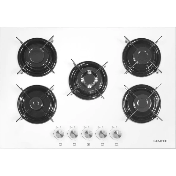 Kumtel 2'Li Camlı 5 Göz Ocaklı Ankastre Set - Resim 2