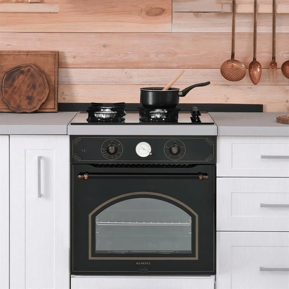 Kumtel Rustik Siyah Cam Ankastre Fırın - Resim 2