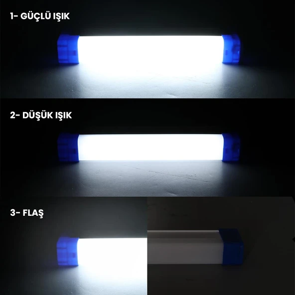 Powermaster T515 17Cm 20W Çubuk Portatif LED Işıldak Şarjlı Tüp Lamba 800Mah - 2