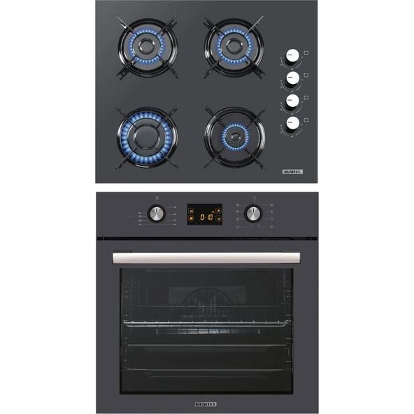 Kumtel Antrasit 2'li Ankastre Cam Set(Fırın ve Ocak) ürün görseli