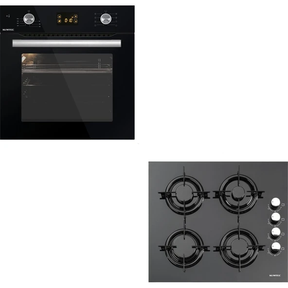 Kumtel 18-23 İkili Siyah Cam Ankastre Set (KO-A6SF2 (DDT) + KO-40 THDSF) ürün görseli