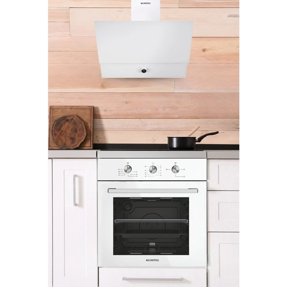 Kumtel Dizayn Beyaz Cam Ankastre Set - Resim 5