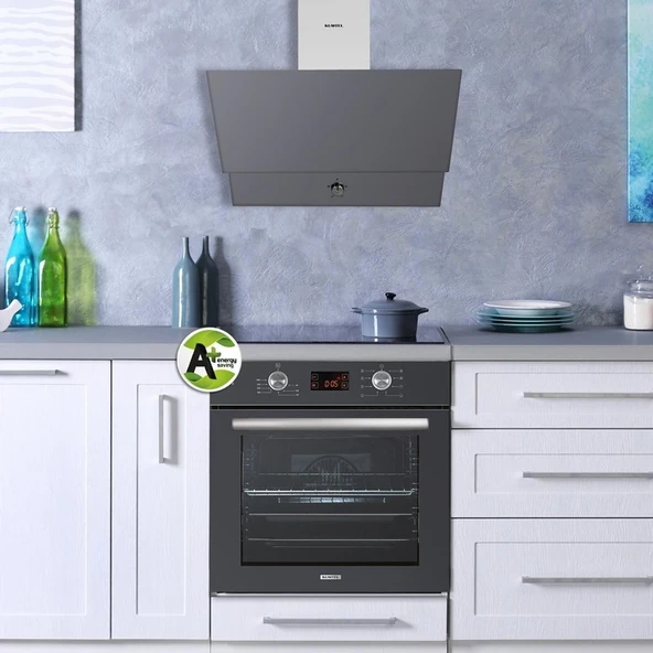 Kumtel Antrasit (Gri) Cam Davlumbaz Da6-830 - Resim 2