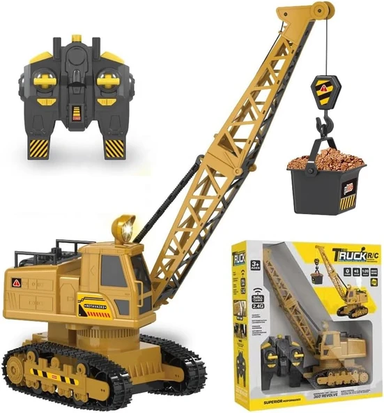 Şarjlı Işıklı Sesli Kumandalı Duman Atan 1:20 Ölçek Oyuncak Vinç ürün görseli