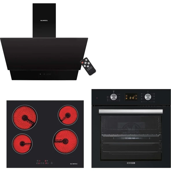 Kumtel Siyah Cam Vitroseramik / Dokunmatik Ankastre Set - 8 Programlı - Resim 5