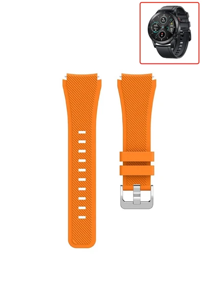 KRETON KRETON Honor Magic Watch 2 46mm Akıllı Saat Uyumlu Tırtık Desenli Silikon Kordon Kayış - Resim 10