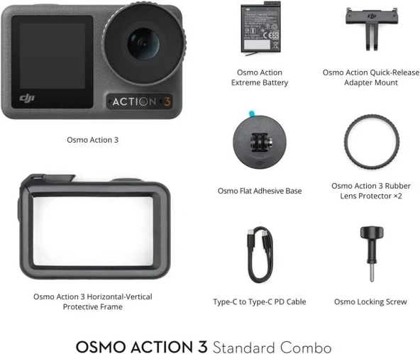 DJI Osmo Action 3 Standart Combo Su Geçirmez Aksiyon Kamerası - Resim 5